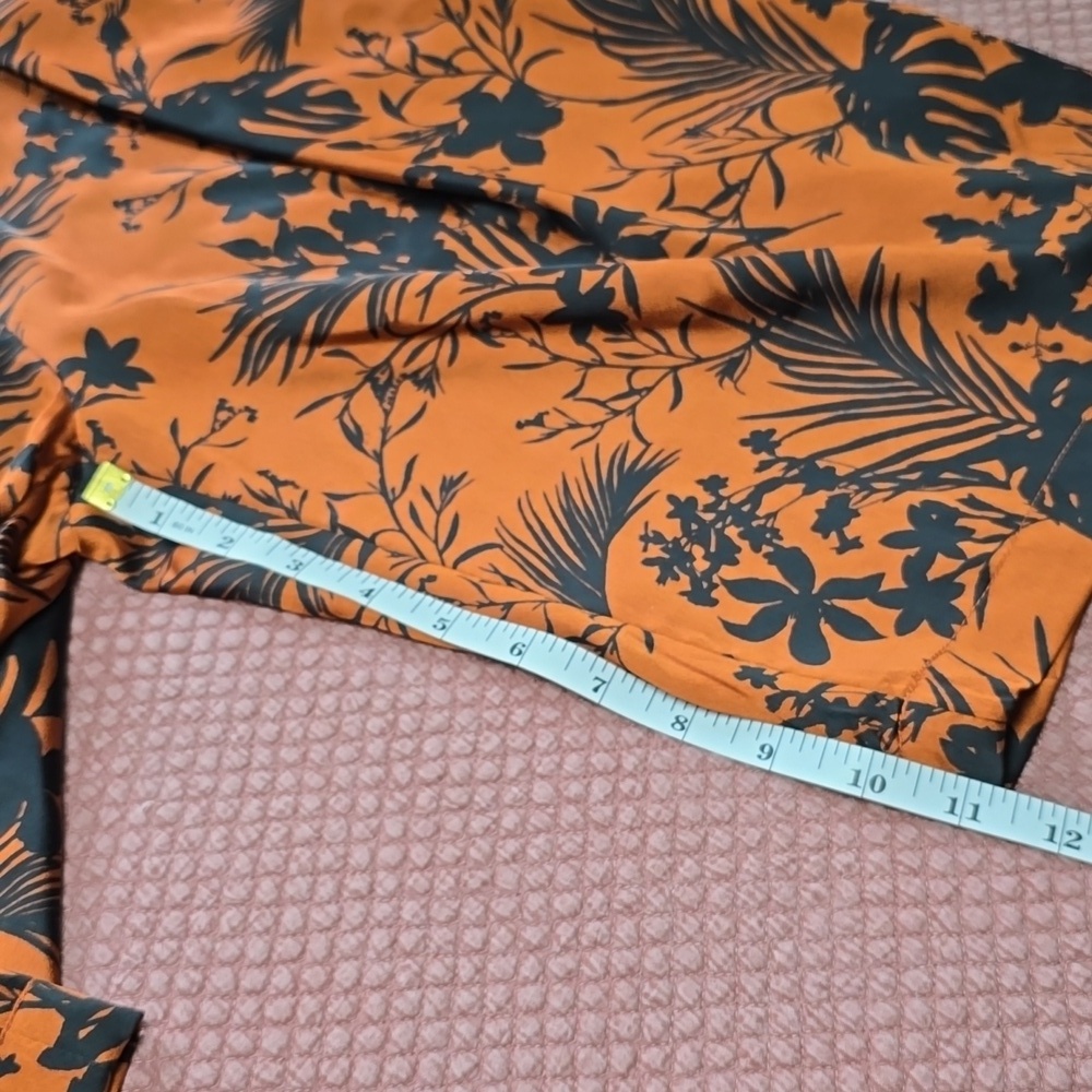 Future Collective Kahlana Barfield Brown Floral Black & Orange Women's Shorts - Picture 7 of 13